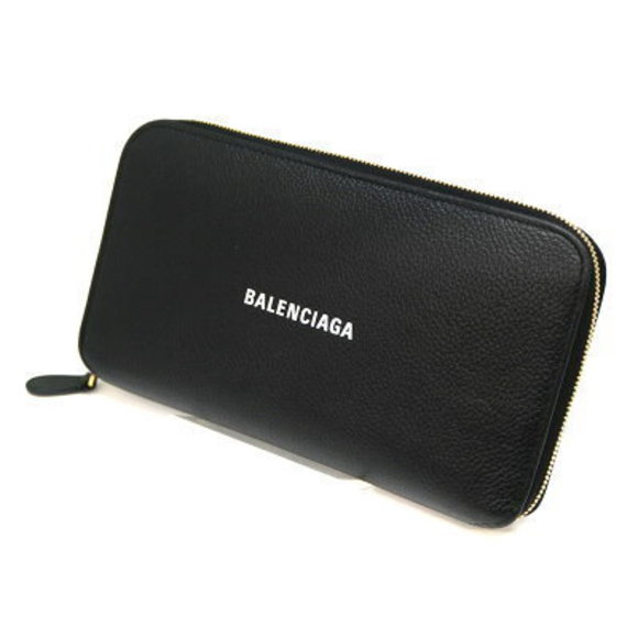 BALENCIAGA Zip Wallet Leather Black - Picture 1 of 6